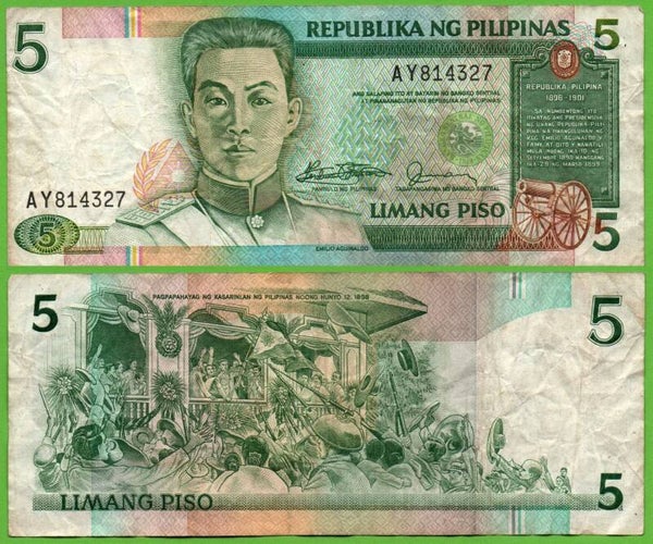 Filipinas 5 Piso 1987, P-168a Vf