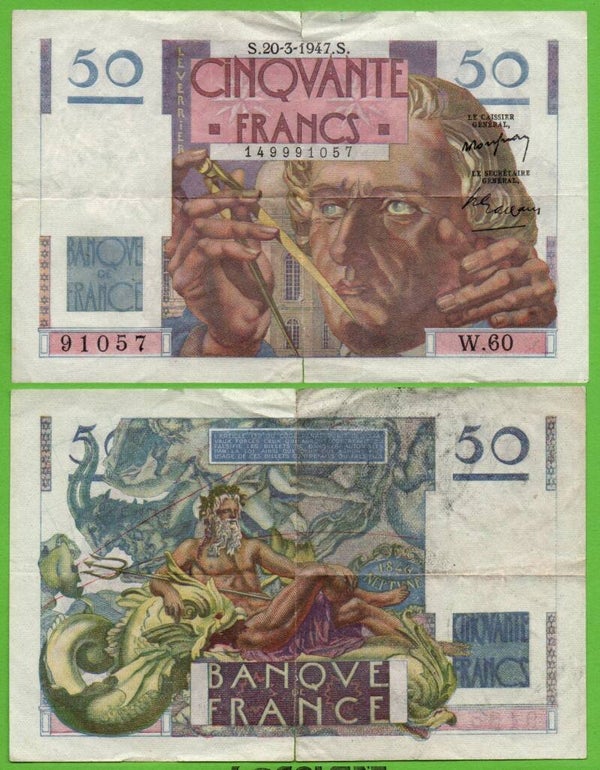 Francia 50 Francs 1947, P-127b Circ