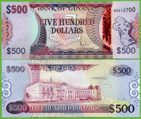 Guyana 500 Dollar 2019, P-37 (3) Unc