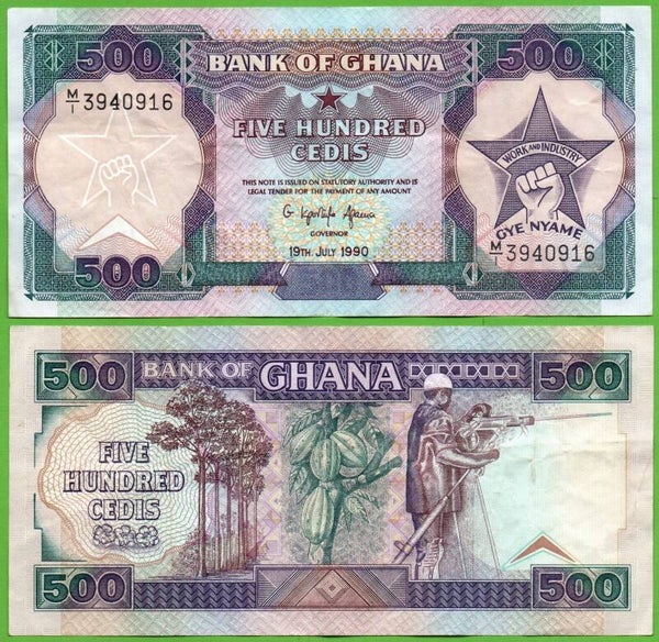 Ghana 500 Cedis 1990, P-28c Aunc