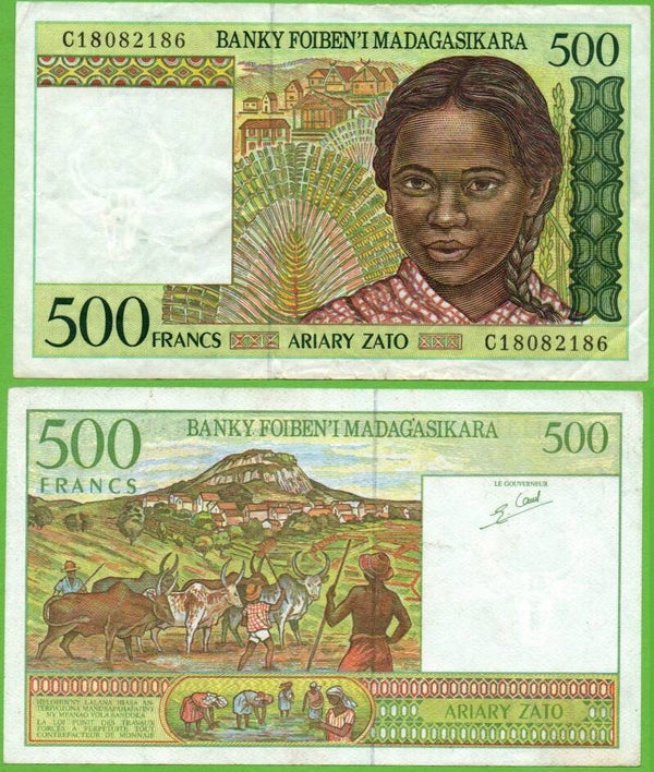 MAdagascar 500 Francs 1994, P-75b XF