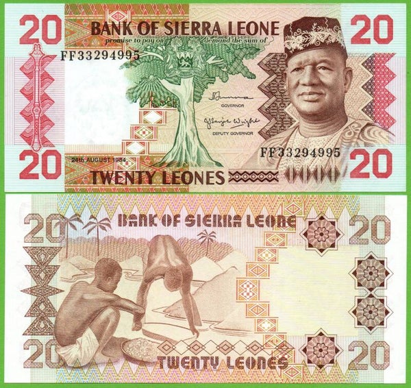 Sierra Leona 20 Leones 1984, P-14b Unc
