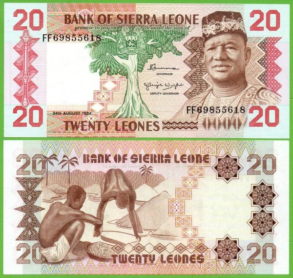 Sierra Leona 20 Leones 1984, P-14b Unc