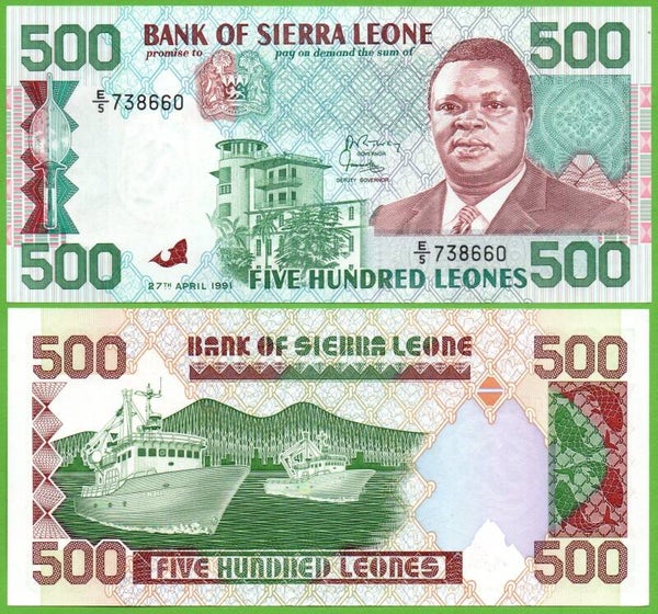 Sierra Leona 500 Leones 1991, P-19 Unc