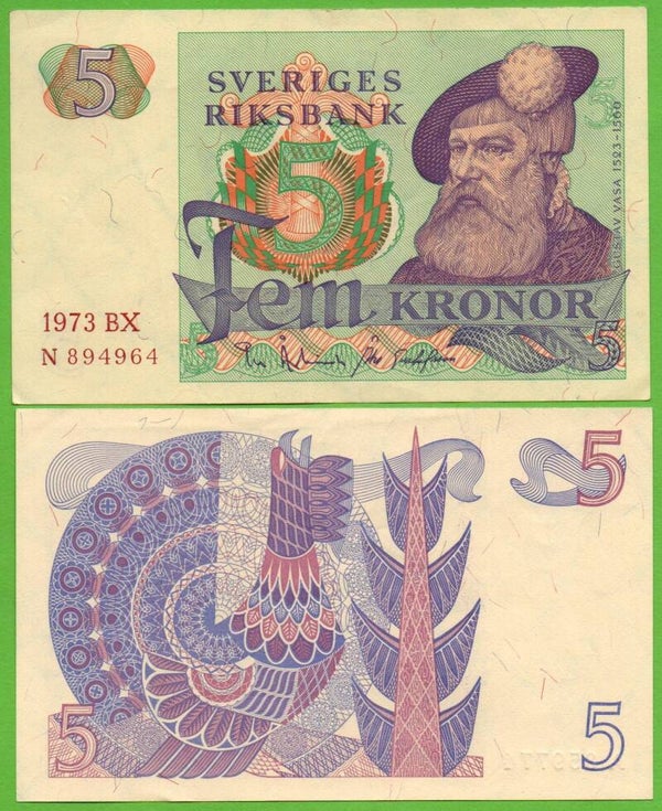 Suecia 5 Kronor 1973, P-51d Xf