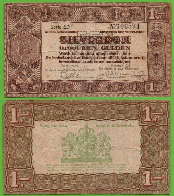 Holanda 1 Gulden 1938, P-61 XF