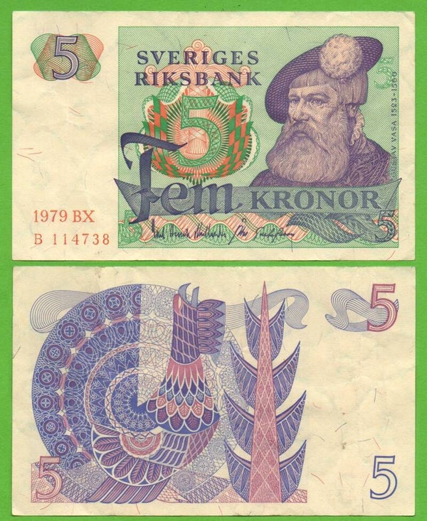 Suecia 5 Kronor 1979, P-51d Unc