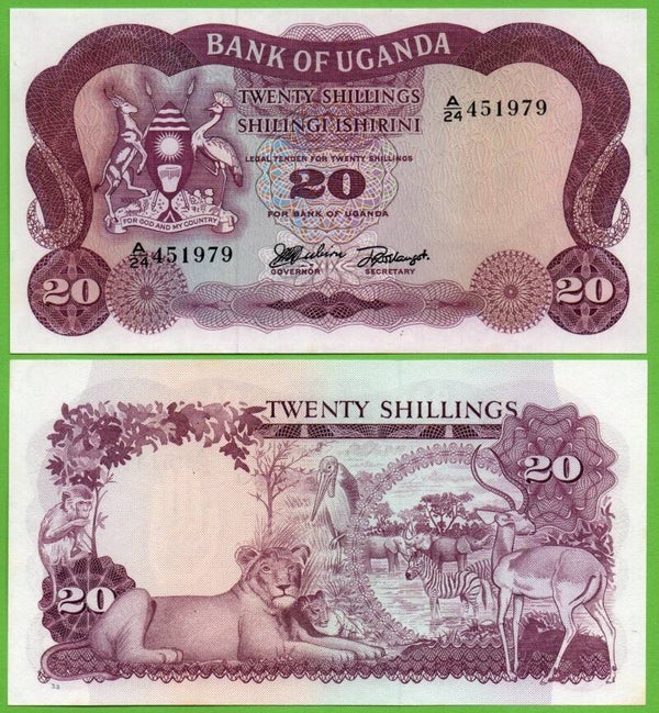 Uganda 20 Shillingi 1966, P-3 Unc