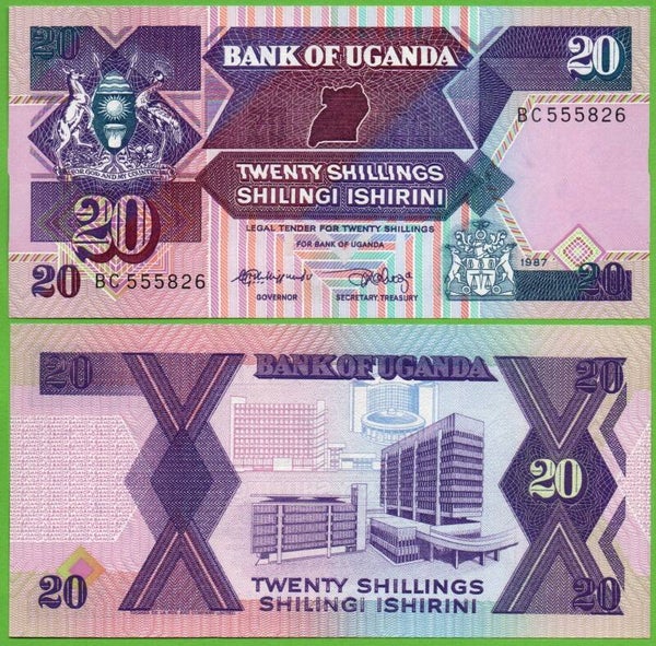 Uganda 20 Shilling 1987, P-29 Unc