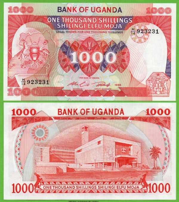 Uganda 1000 Shilling 1986, P-26 Unc