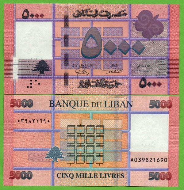 Líbano 5000 livres 2019, P-91d