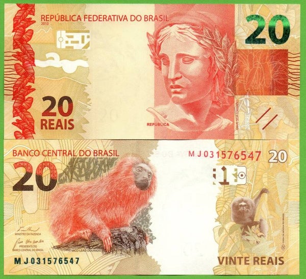 Brazil 20 Reais 2010, P-255e Unc