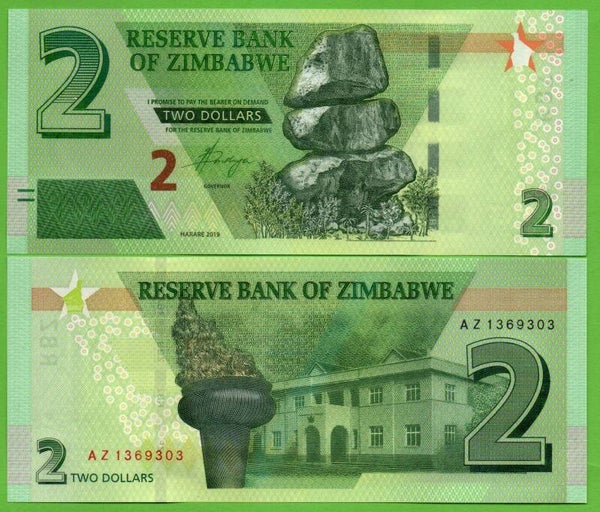 Zimbadwe 2 dollar 2019, P-101 Unc
