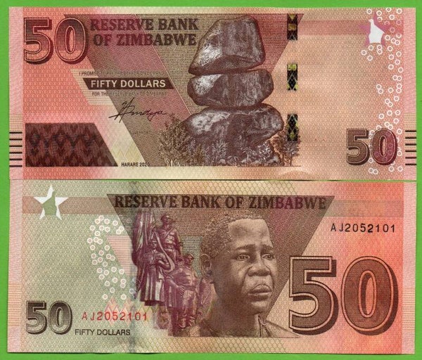 Zimbdwe 50 Dollar 2020, P-w105 Unc