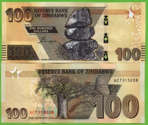 Zimbadwe 100 Dollar 2020, P-W106 Unc