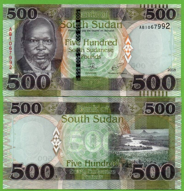 Sudan Del Sur 500 Pound 2018, P-18 Unc
