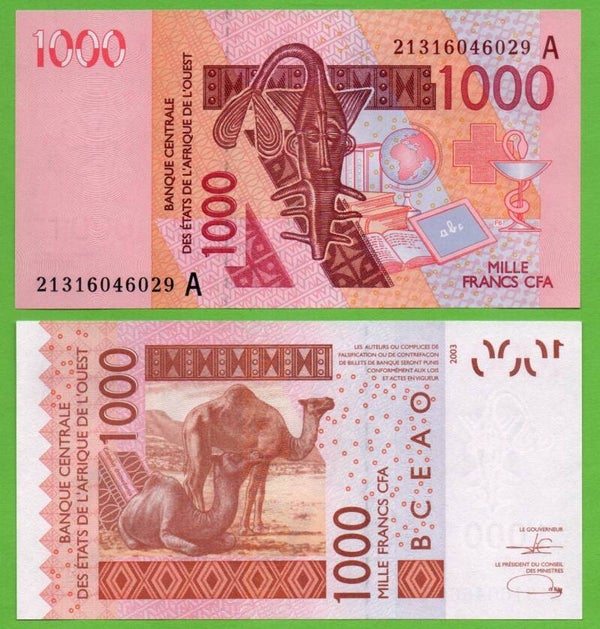 Estados De Africa Oeste 1000 Francs 2021, P-115a Unc