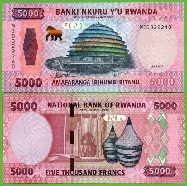 Rwanda 5000 Francs 2024, P-w45 Unc