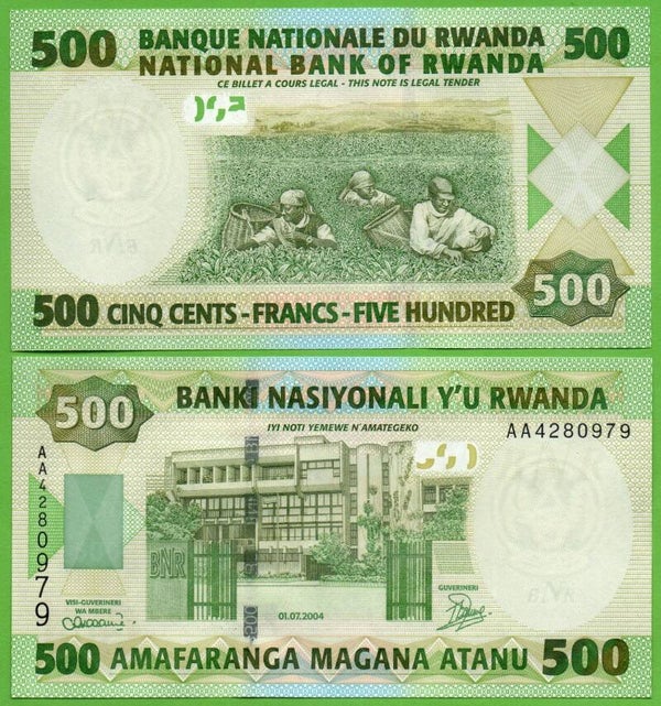Rwanda 500 Francs 2004, P-30 Unc