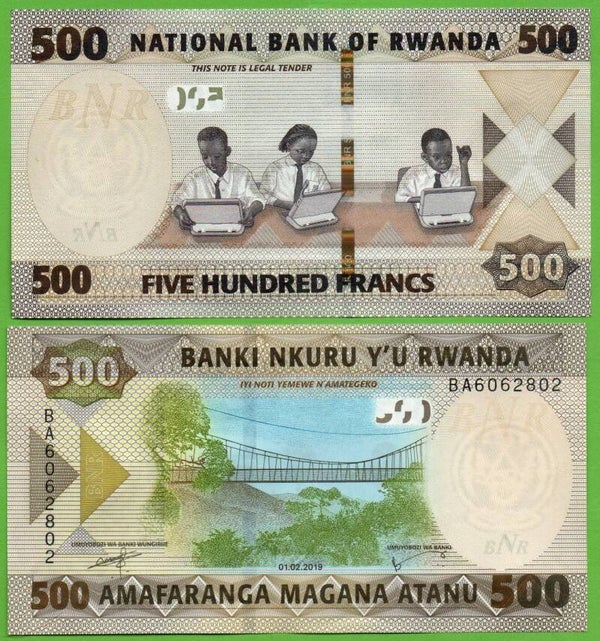 Rwanda 500 Francs 2019, P-w42 Unc