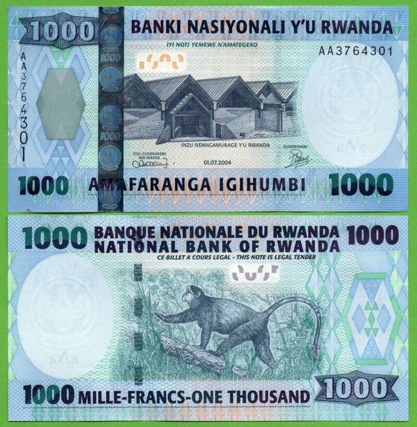 Rwanda 1000 Francs 2004, P-31 Unc