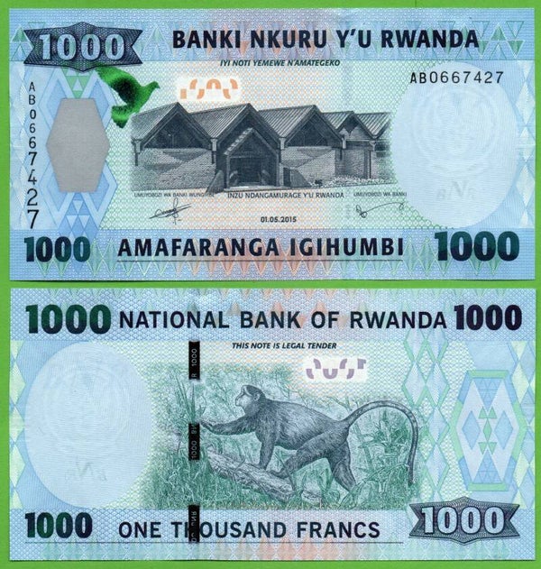 Rwanda 1000 Francs 2015, P-39 Unc
