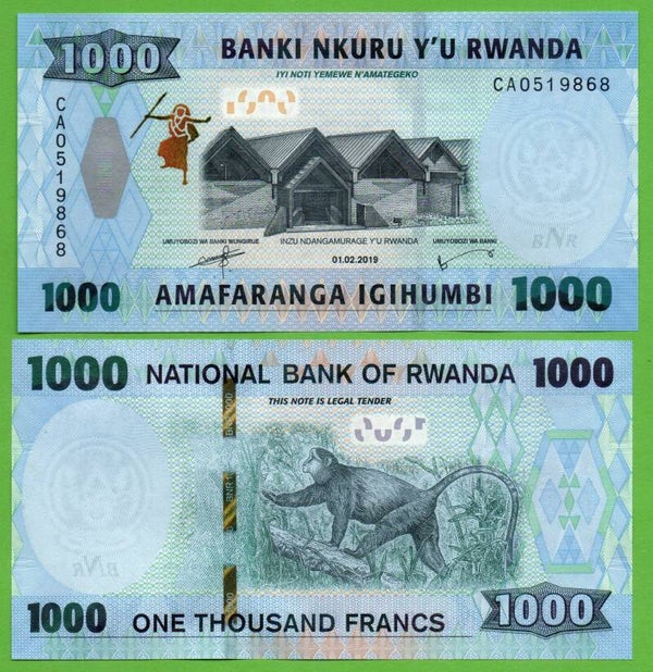 Rwanda 1000 Francs 2019, P-