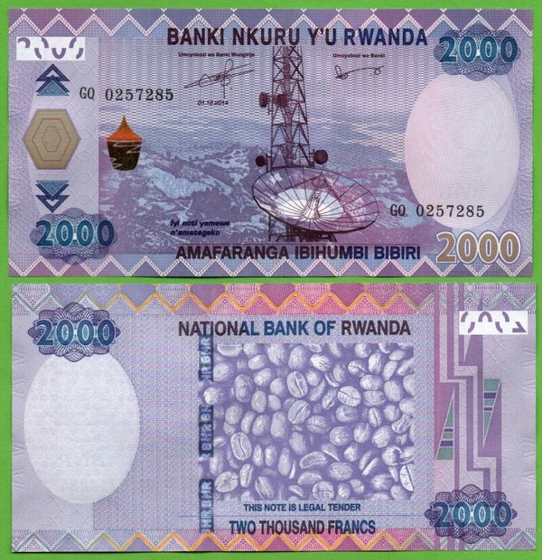 Rwanda 2000 Francs 2014, P-