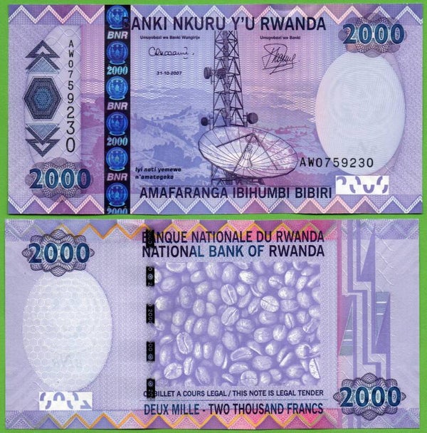 Rwanda 2000 Francs 2007, P-36 Unc