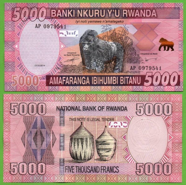 Rwanda 5000 Francs 2014, P-41 Unc