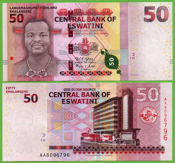 Eswatini 50 Emalangeni 2018, P-w44 Unc
