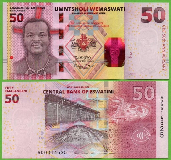 Eswatini 50 Emalangeni 2024, P-44c Unc