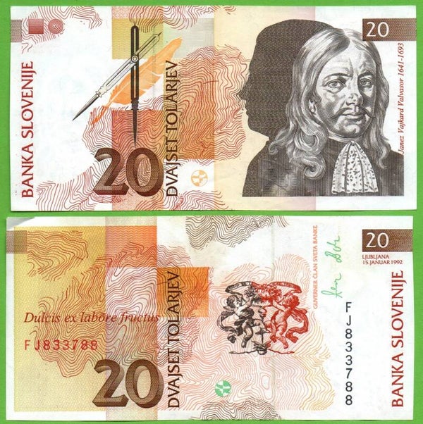 Eslovenia 20 Tolarjev 1992, P-12 Aunc