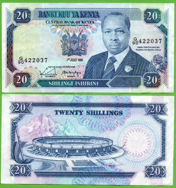 Kenya 20 Shilling 1991, P-25b XF