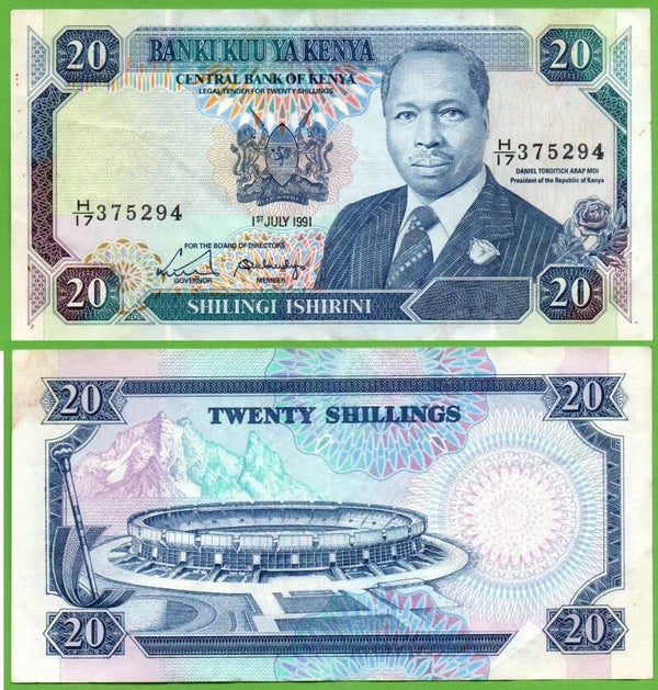 Kenya 20 Shilling 1991, P-25b XF
