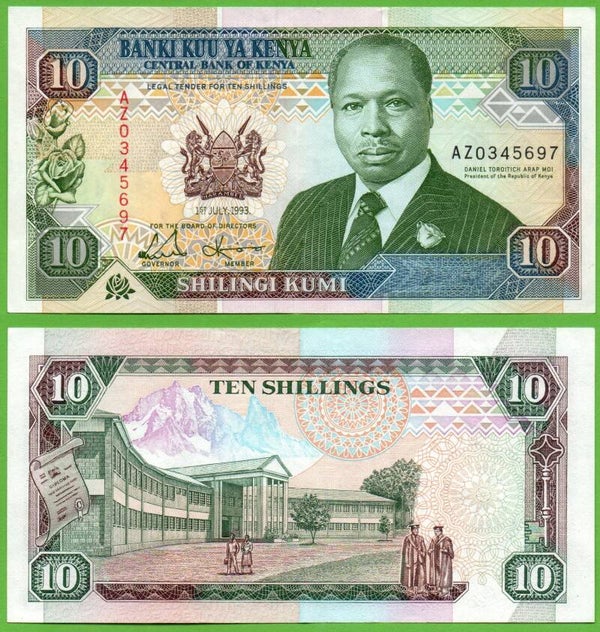 Kenya 10 Shilling 1993, P-24e Aunc