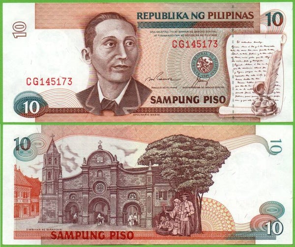 Filipinas 10 Piso 1984, P-169e AU