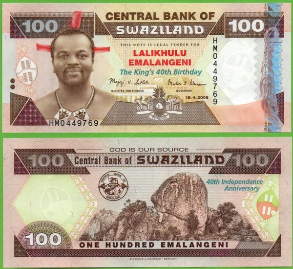 Swazilandia 100 Emalageni 2008, P-34, Unc