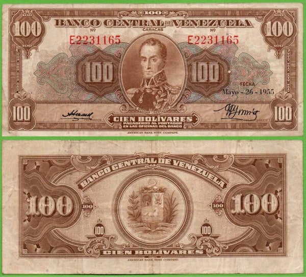 Venezuela 100 Bolivares 1955, P-34c Xf