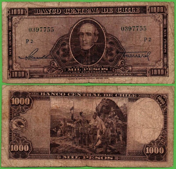 Chile 1000 Pesos 1947, P-116 XF