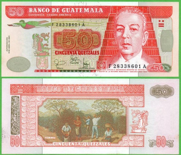 Guatemala 50 Quetzales 2001, P-105 Unc
