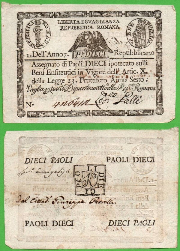 Vaticano 10 Paoli 1798 P-s540a XF