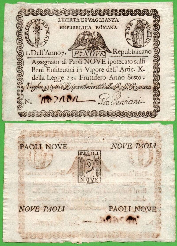 Vaticano 9 Paoli 1798, P-s539 Au