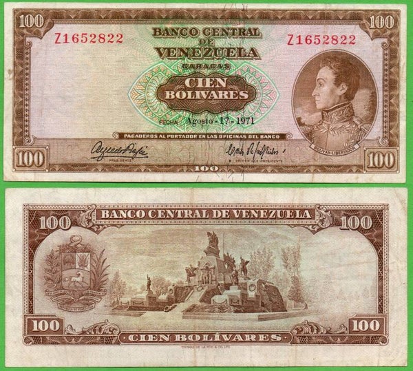 Venezuela 100 Bolivares 1971, P-48h Prefix-Z XF