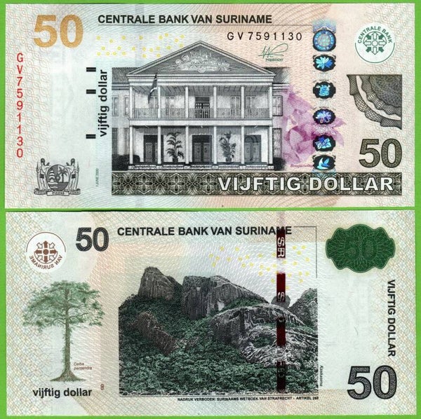 Suriname 50 Dollar 2020, P-65 Unc