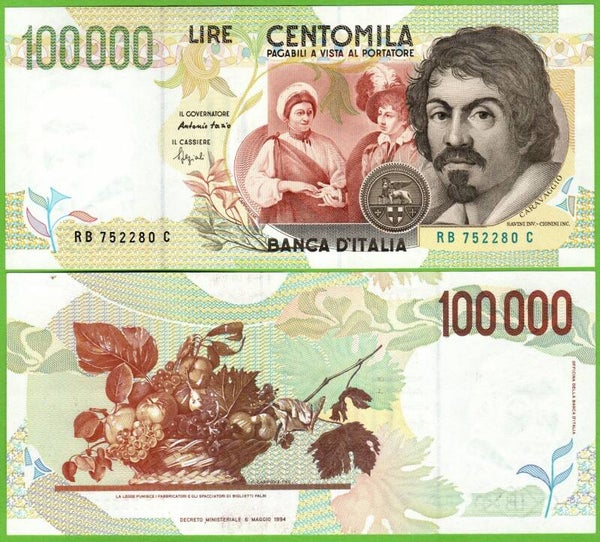 Italia 100,000 Lire 1994, P-117A Unc