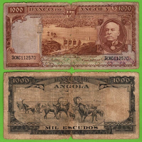 Angola 1000 Escudos 1956, P-91a Circ