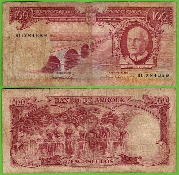 Angola 100 Escudos 1962, P-94a.1  Fina