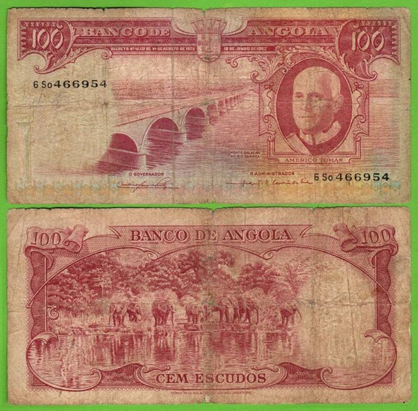 Angola 100 Escudos 1962, P-94a.1 Fina