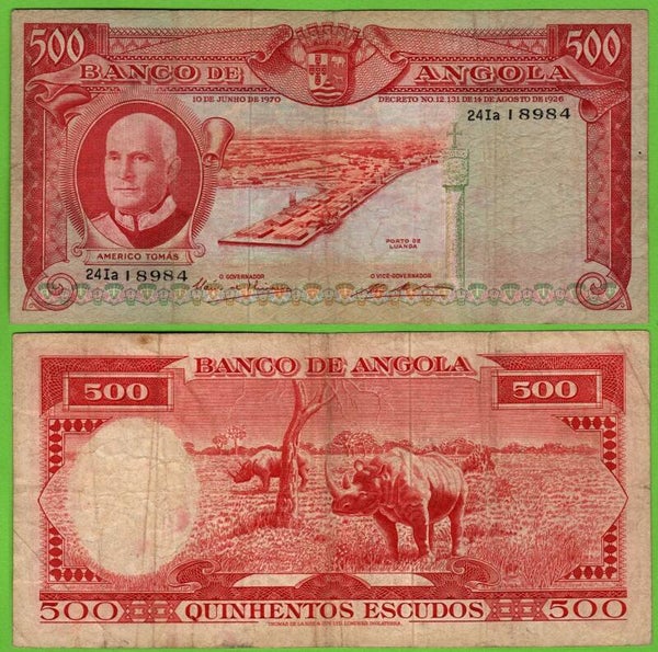 Angola 500 Escudos 1962, P-95a Fina